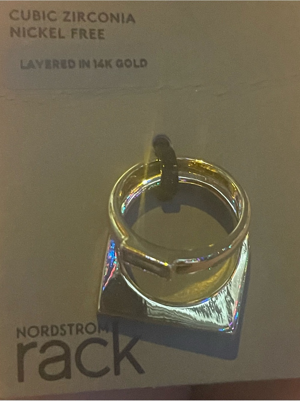 Nordstrom 14k Gold layered ring set with Cubic Zirconia Accents